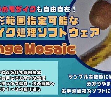スタジオ アプリ★これで斜めのモザイク処理も自由自在！多角形範囲指定可能なモザイクツール「RangeMosaic」[デモ・体験版あり]
