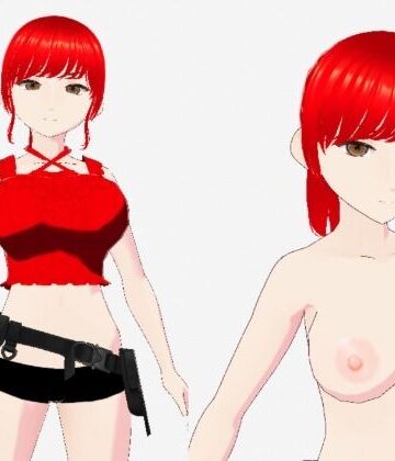 赤髪の美女戦士（セリフなし 3DCGモデル イラスト集）