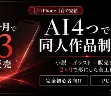 クリ10★【iPhone1台で完結】AI4つを使い分ける同人作品制作術｜小説×イラスト×販売まで2ヶ月で形にした全工程[男性向け]