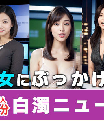 AIで絶世の美女を作る★【約40分】『白濁ニュース』 清楚な笑顔に、白濁の雨。-AIで描く究極の美女達-[イラスト・CG集]